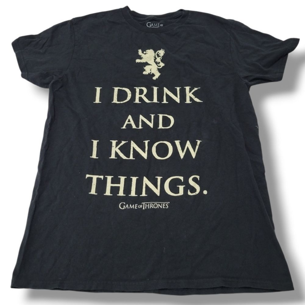 Game Of Thrones Shirt Size Medium GOT "I Drink And Know Thing." Graphic T-Shirt